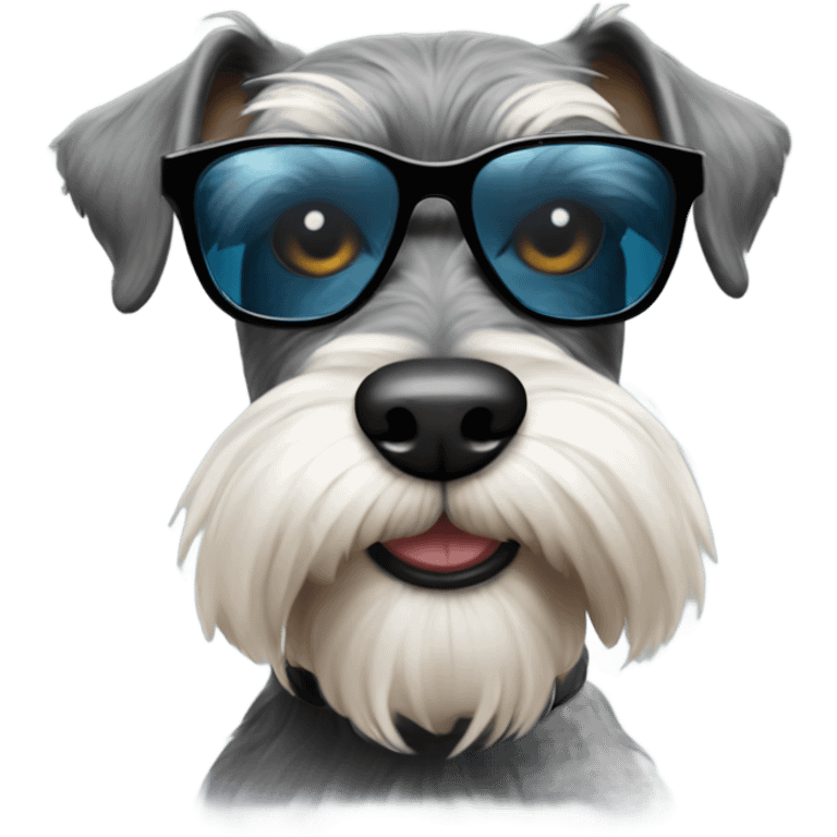 Schnauzer wearing sunglasses emoji