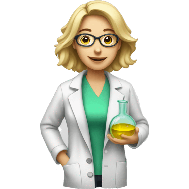 woman chemist with glas emoji