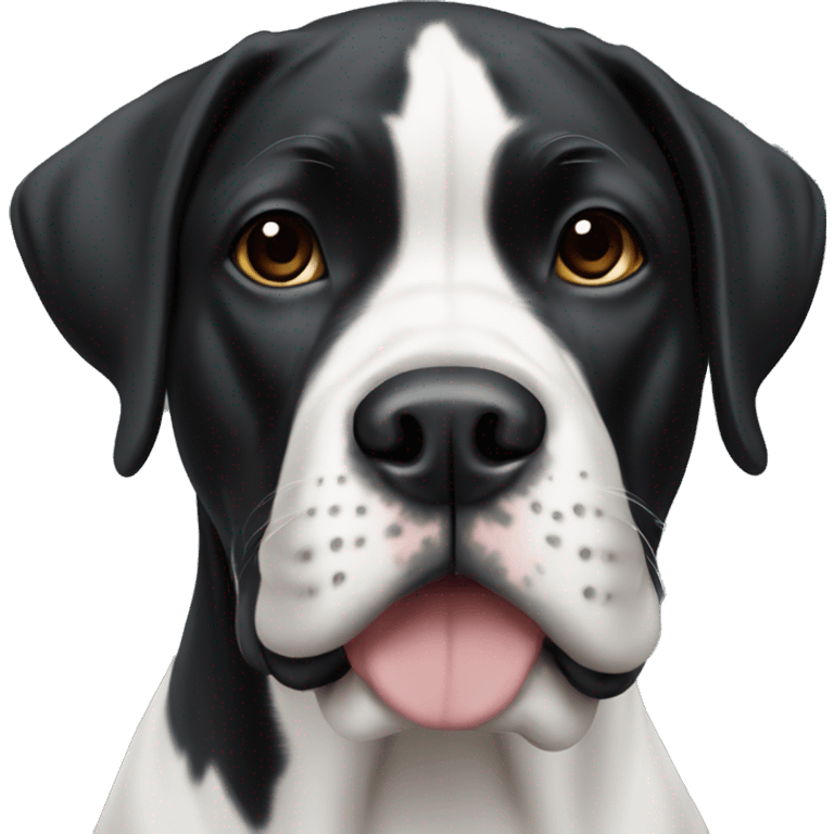 Black and white boxer lab dog  emoji