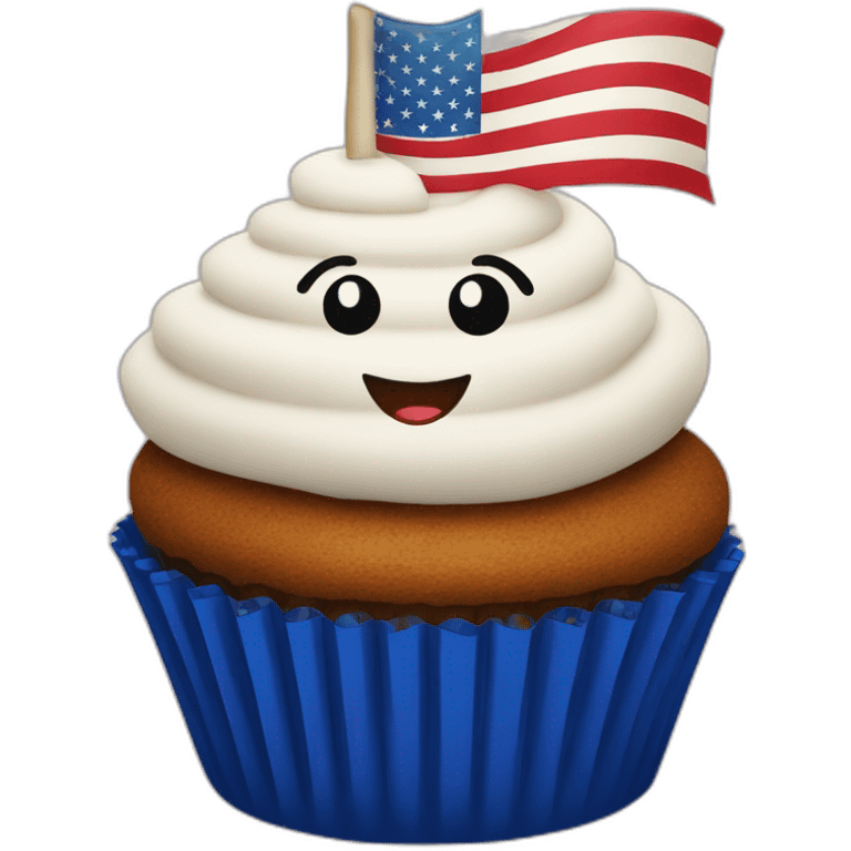 Happy 4th of July cupcake emoji