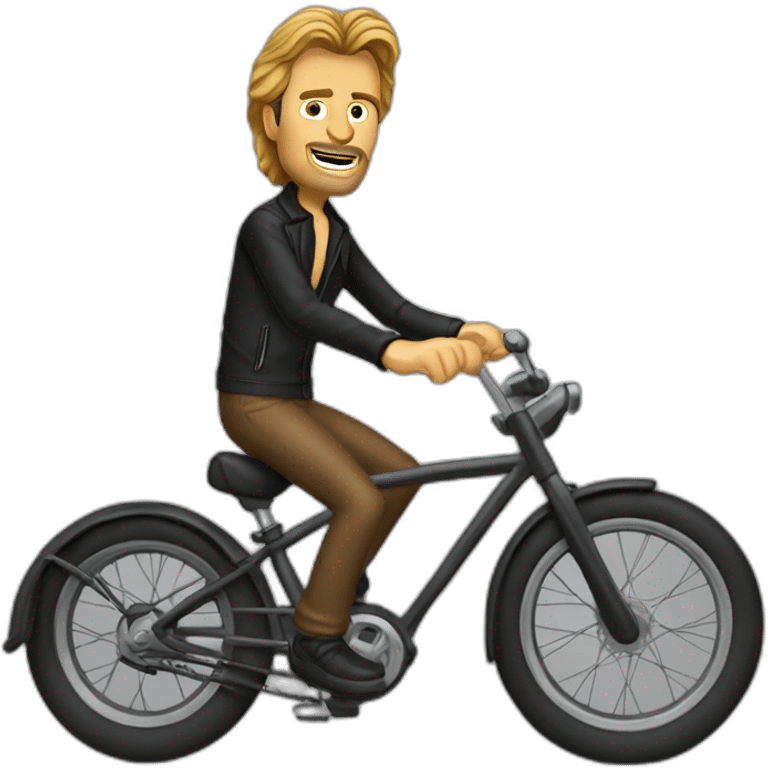 Johnny Halliday qui fait du vélo emoji