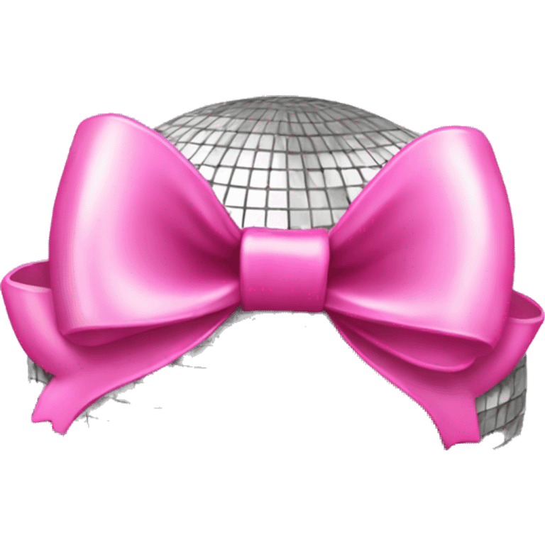 Disco ball with a pink bow emoji