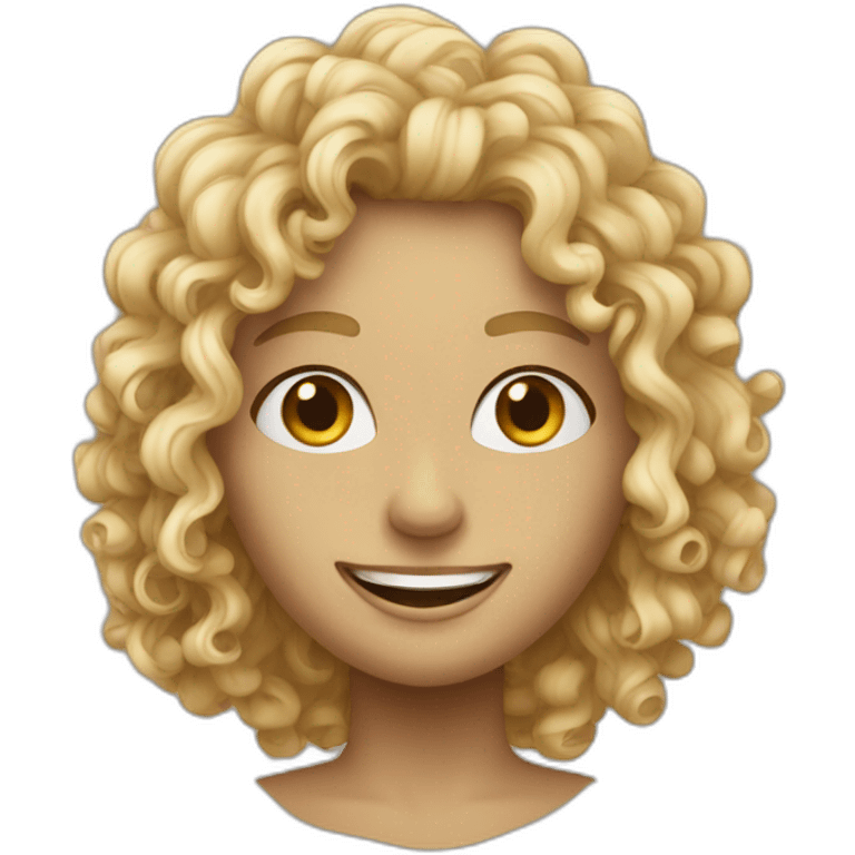 Curly blonde hippie skinny smile emoji