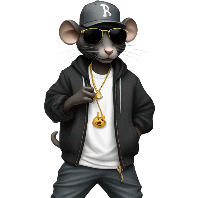 black rapper rat  emoji