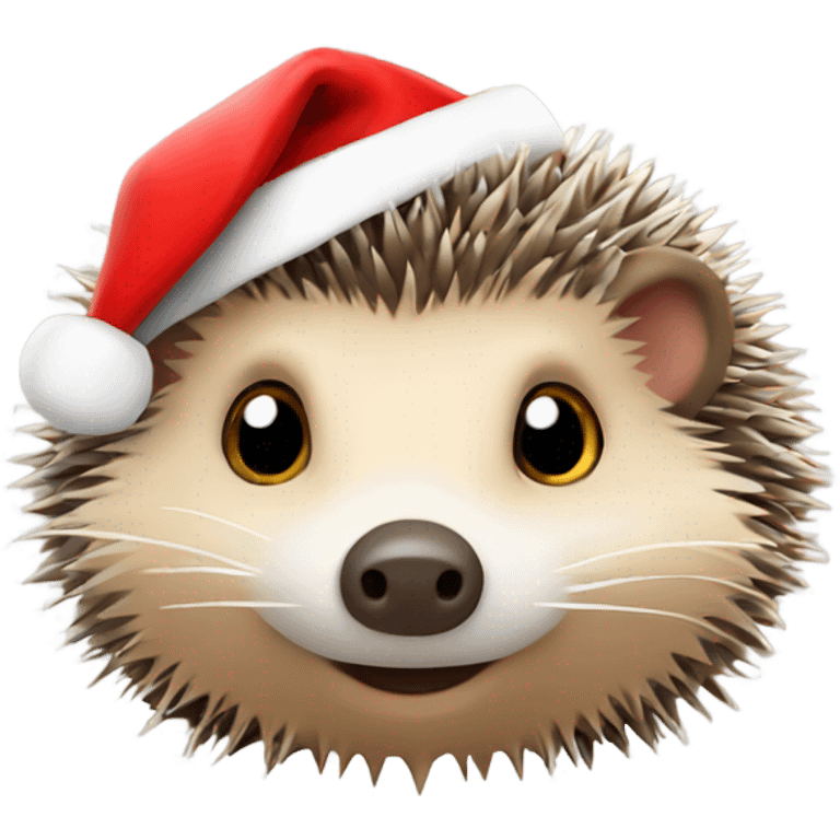 hedgehog with santa hat emoji