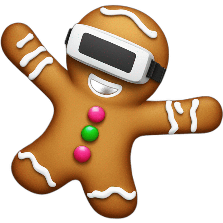 gingerbread man christmas in vr headset emoji