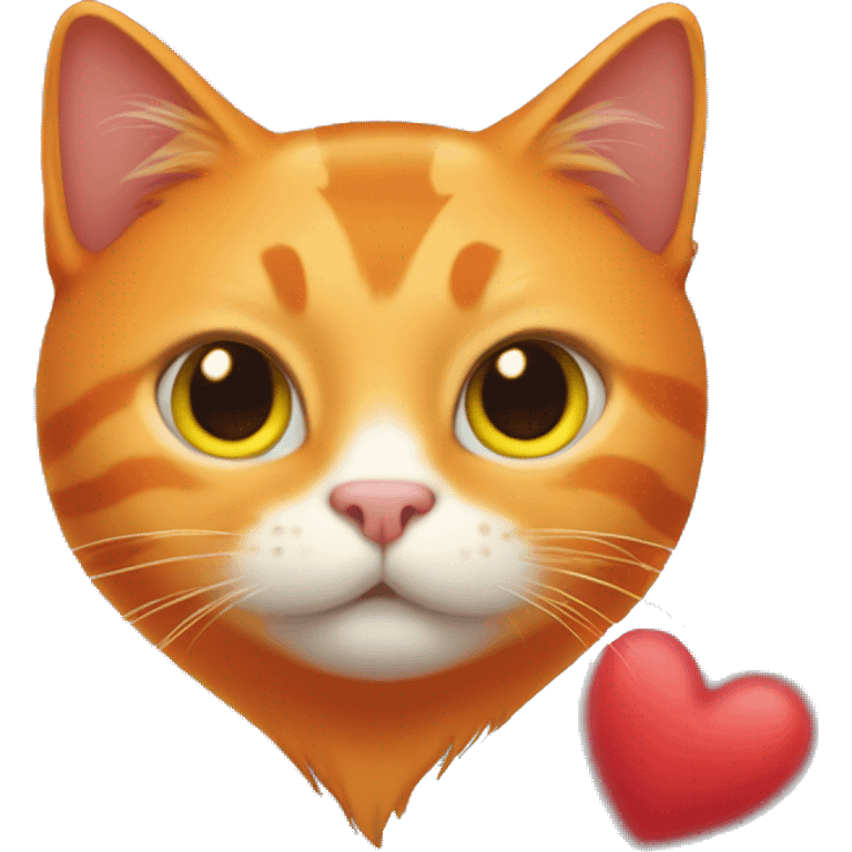 orange cat having heart emoji