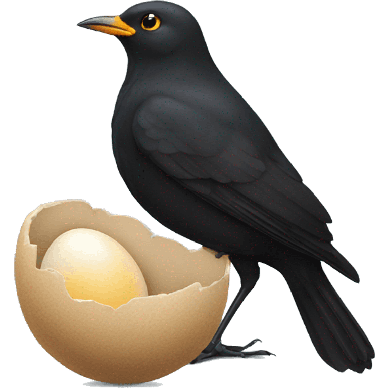 Blackbird with egg  emoji