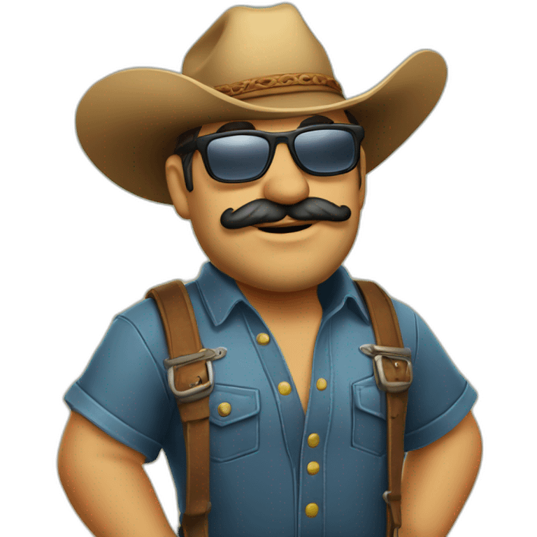 Vaquero gordito con gafas de sol emoji