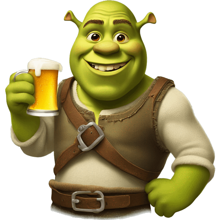 Shrek with beer emoji