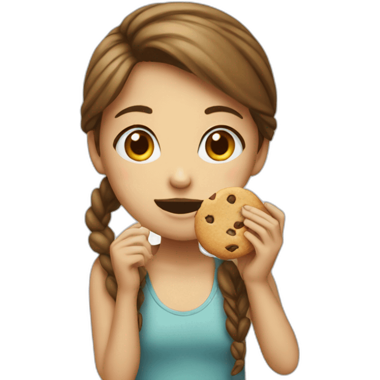 A girl eating a cookie  emoji