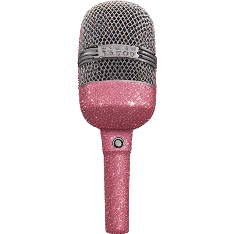 pink glittery microphone  emoji