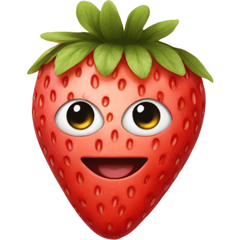 Strawberry smiley face emoji