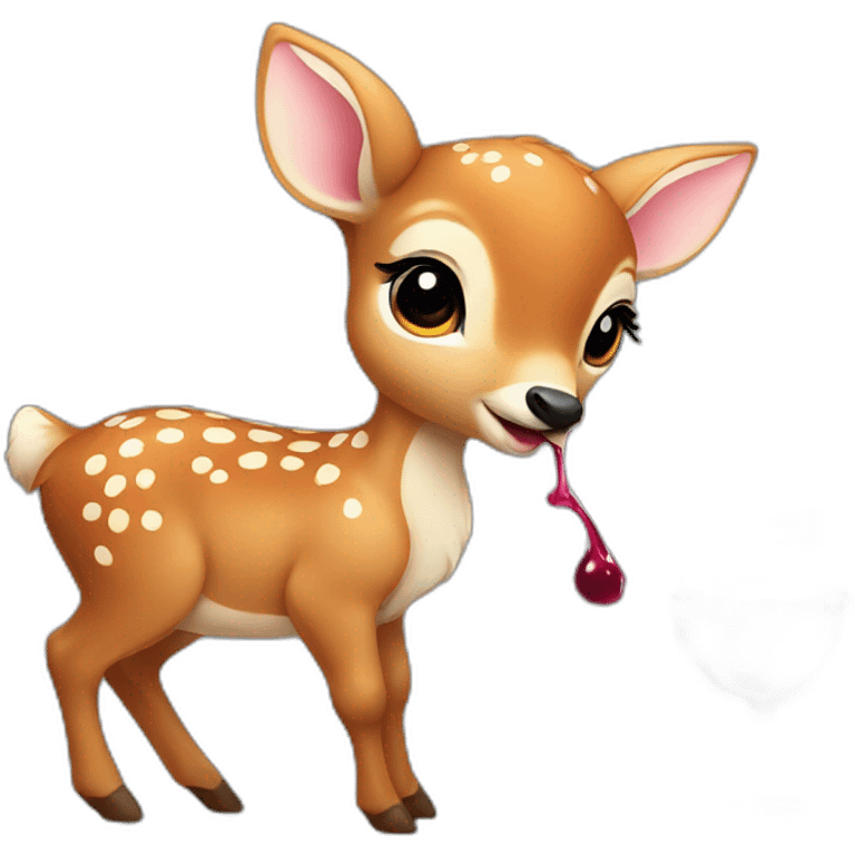 baby deer drinking wine emoji