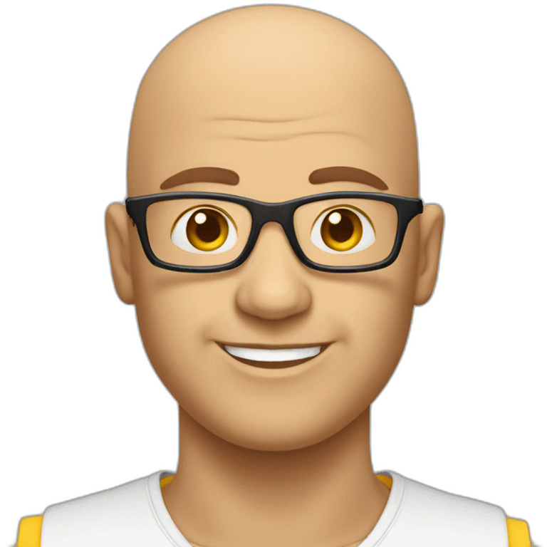 Bald electrician with glasses emoji