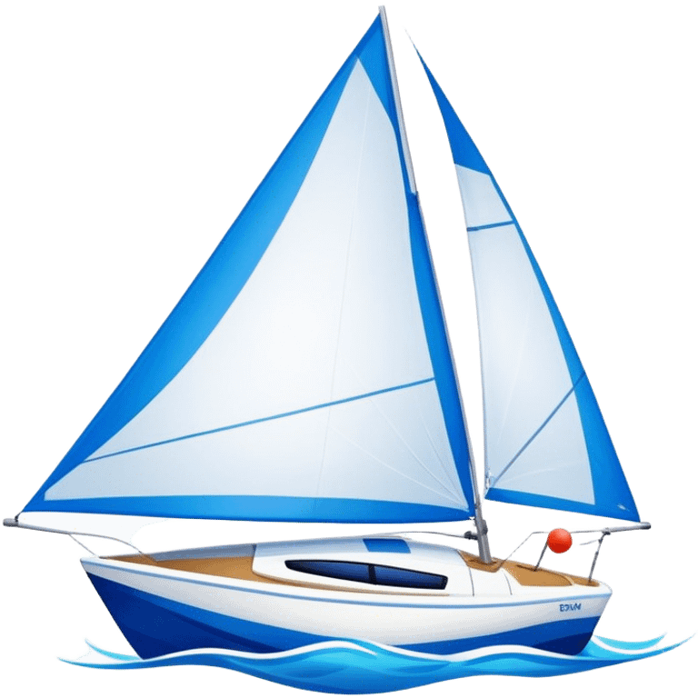 Sailboat - Sunfish (Model Year: 2021) (Iconic colour: Bright sail with blue and white) emoji