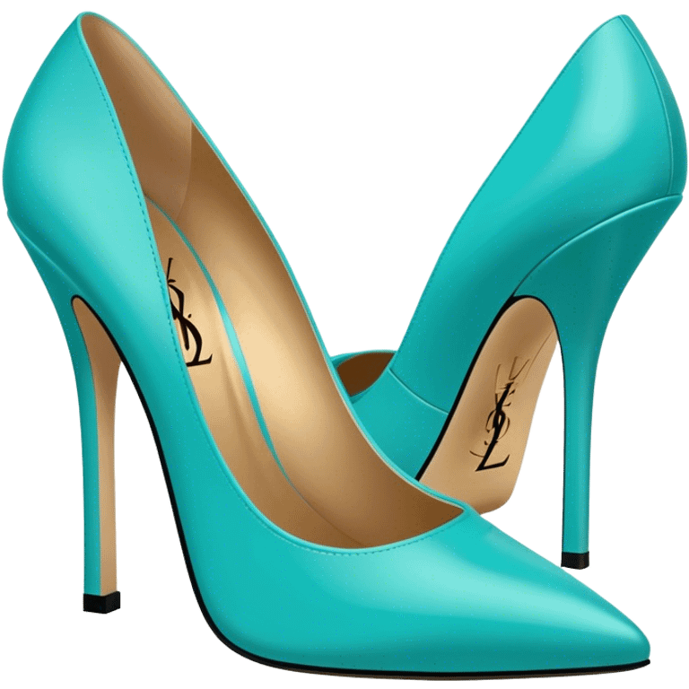 heels yves saint laurent Turquoise colors emoji