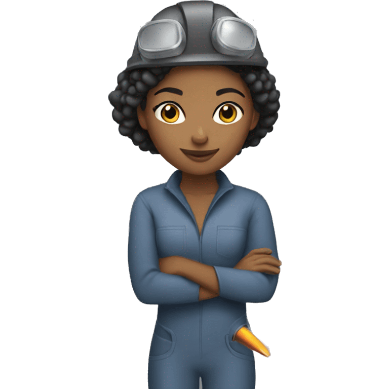 Mixed girl welding emoji