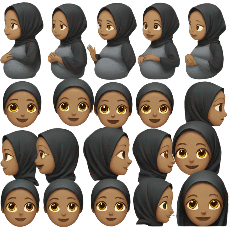 Black pregnant hijabi emoji