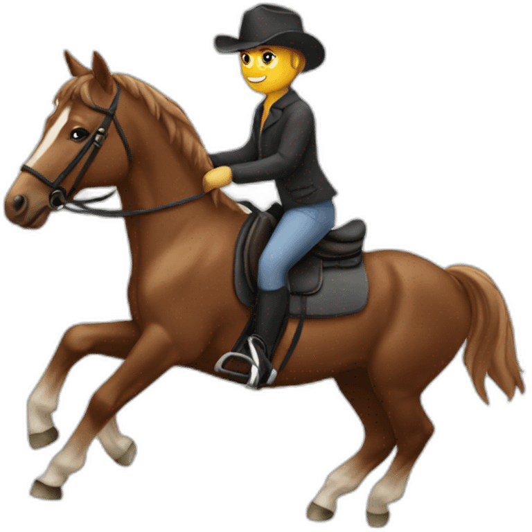 A horse riding emoji