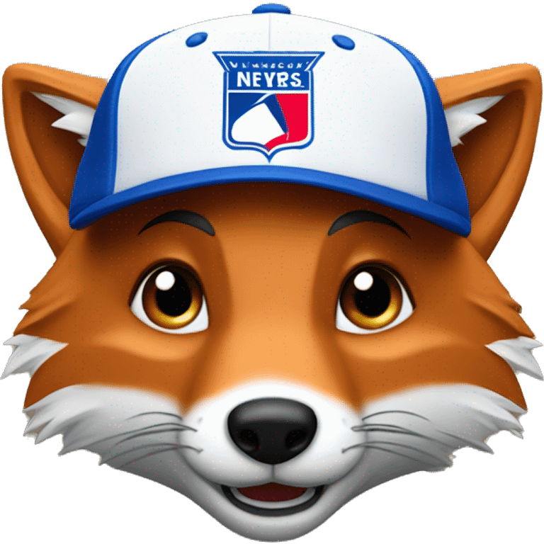 Fox wearing New York Rangers cap emoji