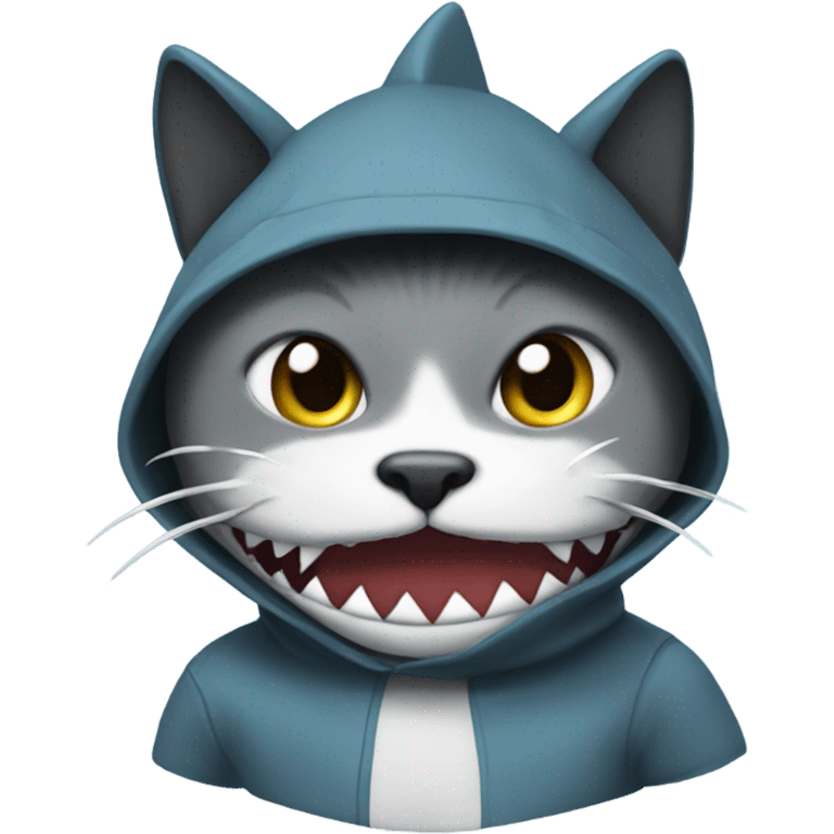 Cat in shark costume  emoji