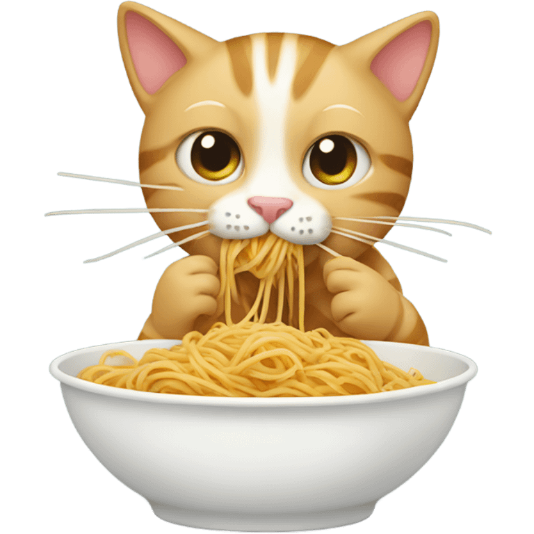 Cat eating spaghetti  emoji