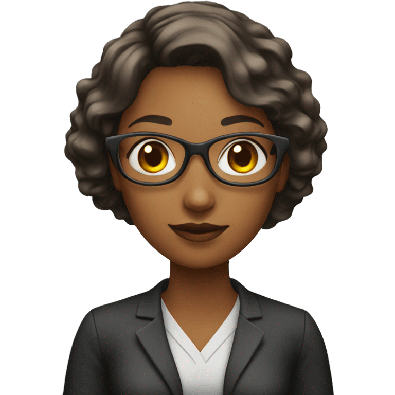 a young and hip female teacher at a blackboard emoji