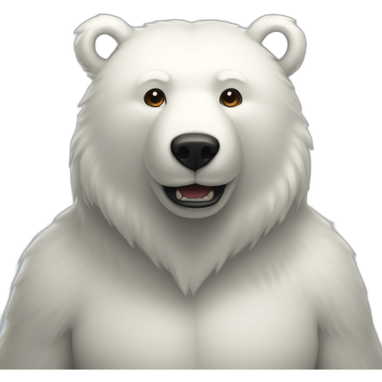 white bear with a 5 point star on a side emoji