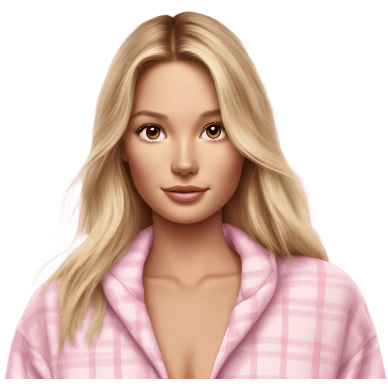 Photo of pale Victoria secret model in pyjamas  emoji