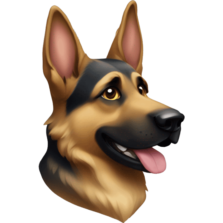 German shepherd with diamonds emoji