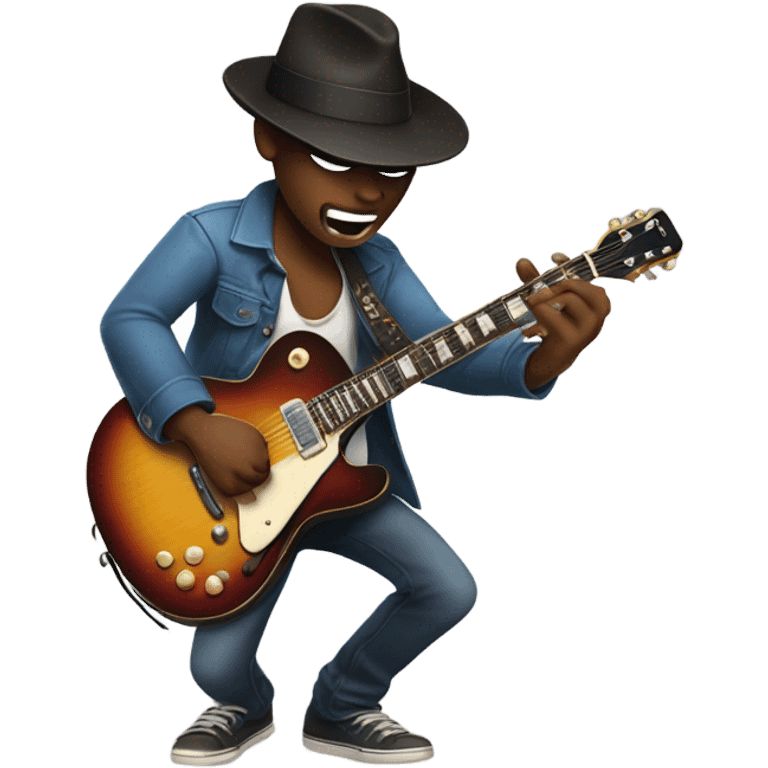 White blues Guitar Player emoji