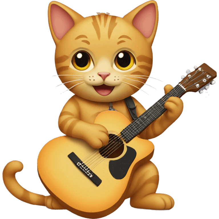 cat playing guitar emoji