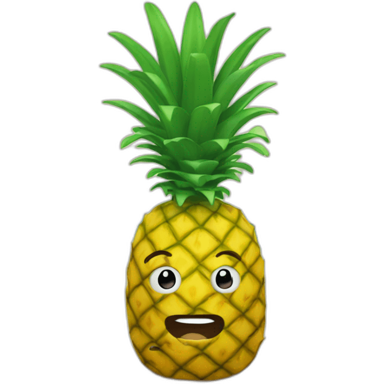 A pineapple man on a beach emoji