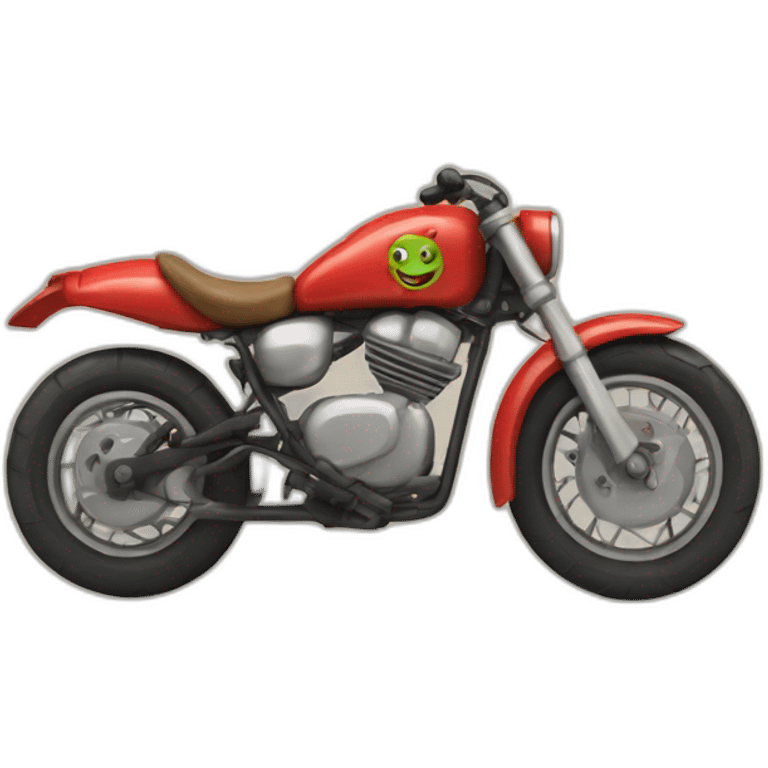 Une tortue sur une moto emoji