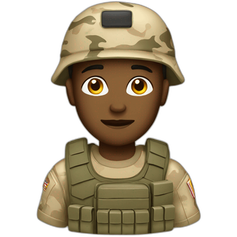 Military soldier with desert camo emoji