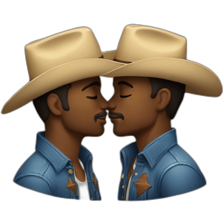 gay cowboys kissing emoji