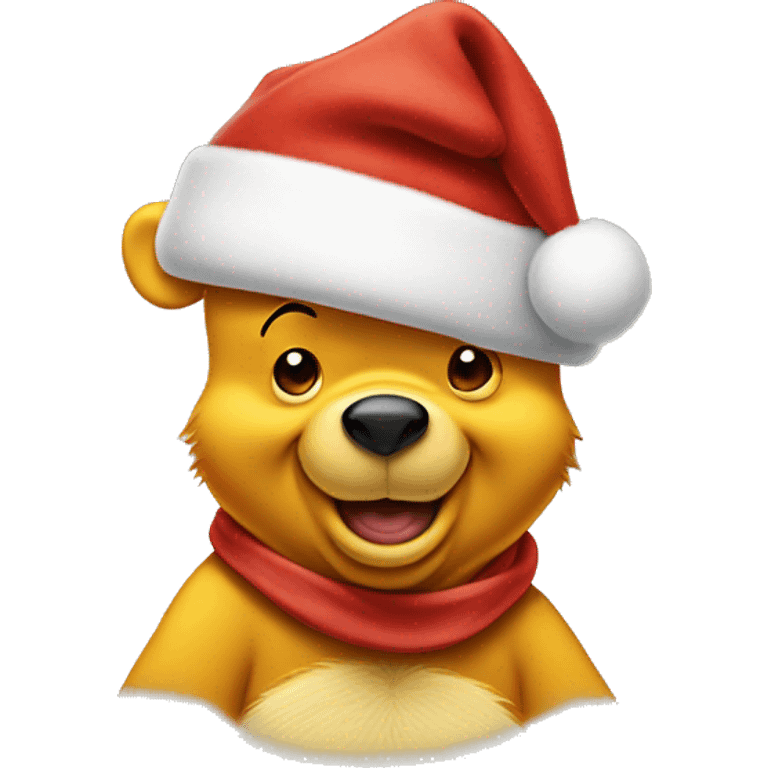 winnie the pooh in santa hat emoji