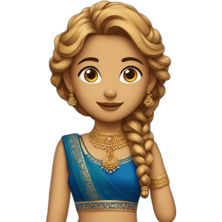 Girl in blue lehnga emoji