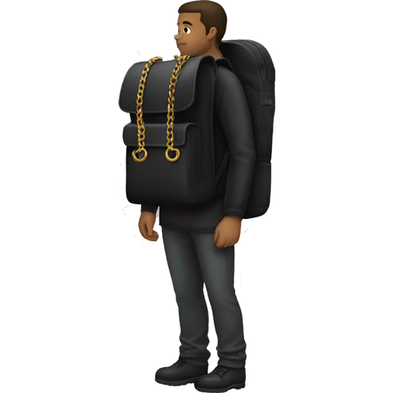 Black chain backpack emoji