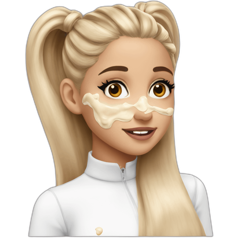 ariana grande with many large milk stains emoji