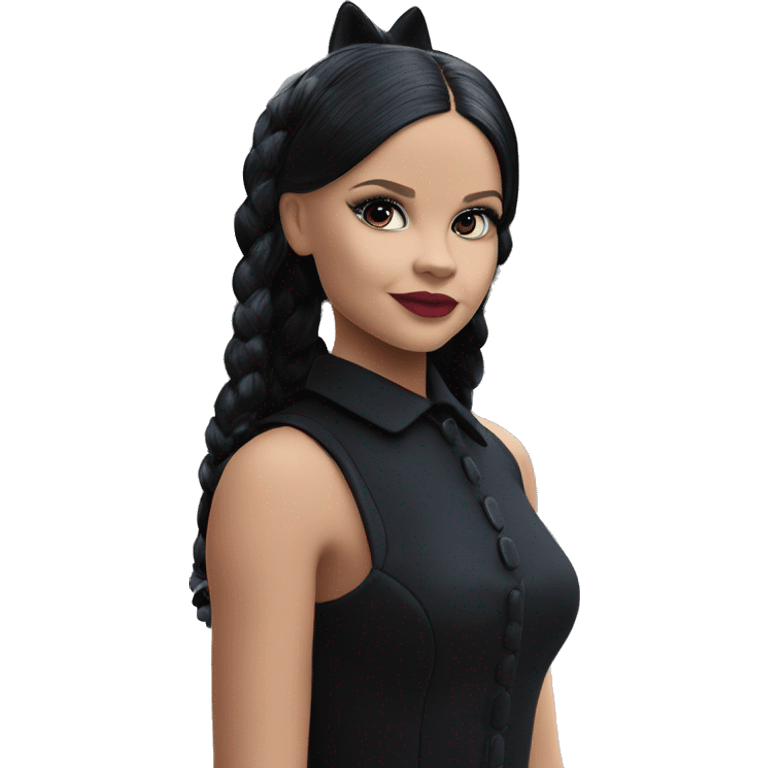 Kitty Corner Francie Barbie. Jenna Ortega Wednesday Addams emoji