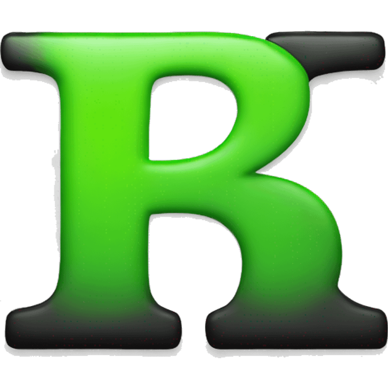 B LETTER black font with green highligh emoji