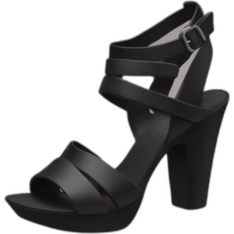 Black sandals on plathorm emoji