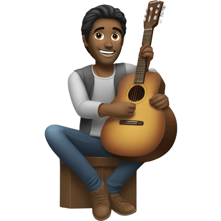 My dad with a guitar emoji