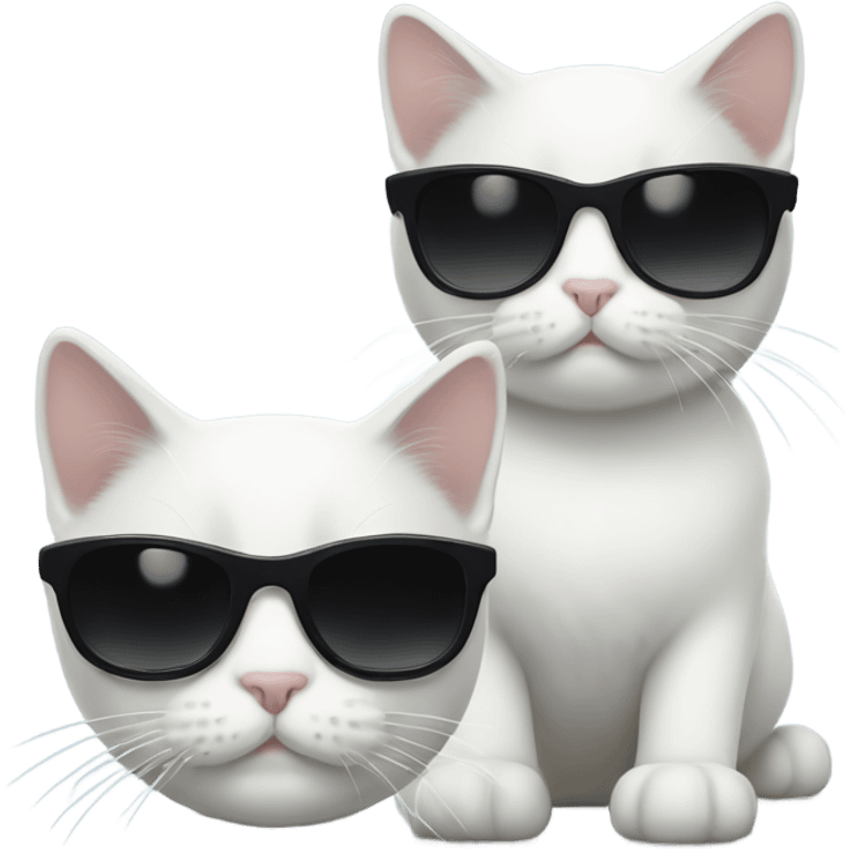 black and a little white cat with sunglasses emoji