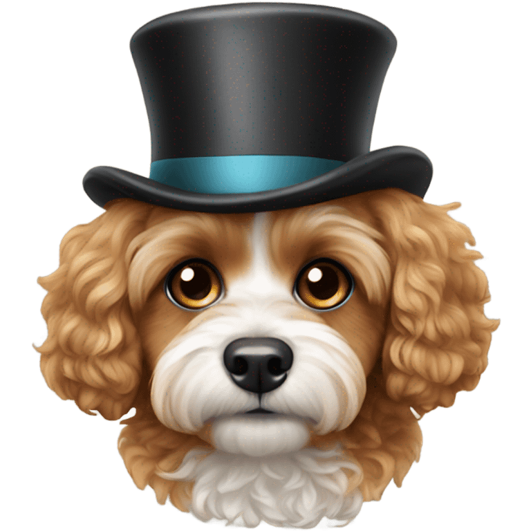 cavapoo with a top hat emoji