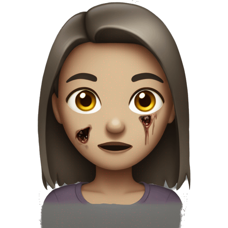 zombie girl with brown hair  emoji