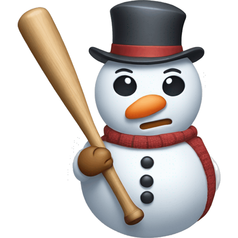 snowman with baseball bat emoji