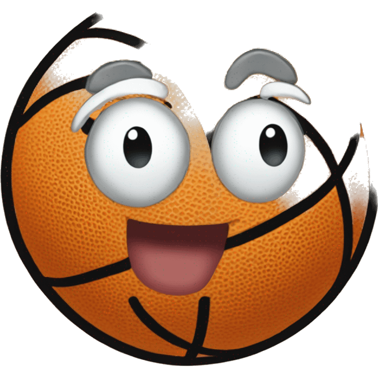 Basketball with a smile emoji